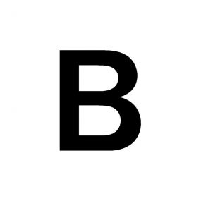Buchstaben, 50 mm, B, Kunststoff, schwarz, selbstklebend, 0,3 mm, 1 St