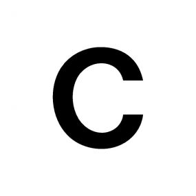 Buchstaben, 50 mm, C, Kunststoff, schwarz, selbstklebend, 0,3 mm, 1 St
