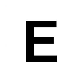 Buchstaben, 50 mm, E, Kunststoff, schwarz, selbstklebend, 0,3 mm, 1 St