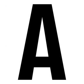 Buchstaben, 100 mm, A, Kunststoff, schwarz, selbstklebend, 0,3 mm, 1 St