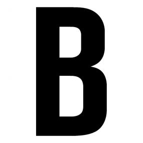 Buchstaben, 100 mm, B, Kunststoff, schwarz, selbstklebend, 0,3 mm, 1 St