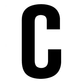 Buchstaben, 100 mm, C, Kunststoff, schwarz, selbstklebend, 0,3 mm, 1 St