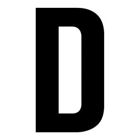 Buchstaben, 100 mm, D, Kunststoff, schwarz, selbstklebend, 0,3 mm, 1 St