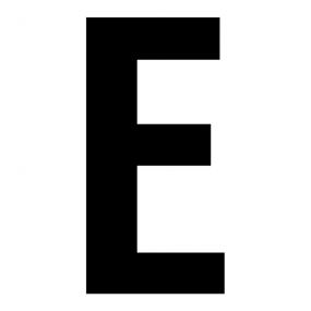Buchstaben, 100 mm, E, Kunststoff, schwarz, selbstklebend, 0,3 mm, 1 St