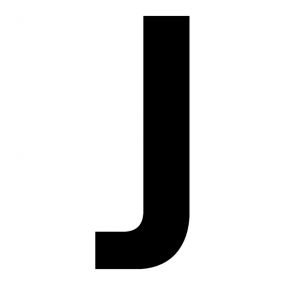 Buchstaben, 100 mm, J, Kunststoff, schwarz, selbstklebend, 0,3 mm, 1 St