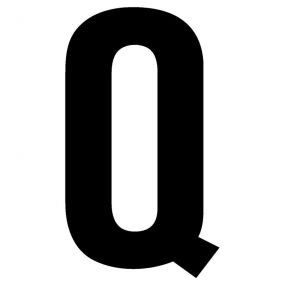 Buchstaben, 100 mm, Q, Kunststoff, schwarz, selbstklebend, 0,3 mm, 1 St