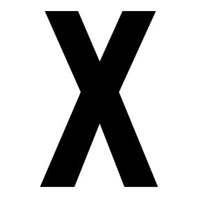 Buchstaben, 100 mm, X, Kunststoff, schwarz, selbstklebend, 0,3 mm, 1 St