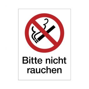 Maxi-Wortschilder, Bitte nicht rauchen, Kunststoff, weiß, selbstklebend, 19,4 cm, 26 cm, 1 mm, 1 St