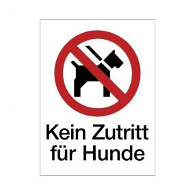 Maxi-Wortschilder, Kein Zutritt für Hunde, Kunststoff, weiß, selbstklebend, 19,4 cm, 26 cm, 1 mm, 1