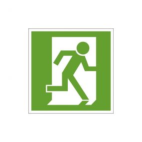 Warnschilder, Fluchtweg - Figur rechts, Kunststoff, grün, 15 cm, 15 cm, 1,5 mm, 1 St