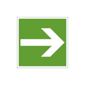 Warnschilder, Fluchtweg - Pfeil, Kunststoff, grün, 15 cm, 15 cm, 1,5 mm, 1 St