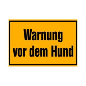 Hinweisschilder, Warnung vor dem Hund, Kunststoff, gelb, 20 cm, 30 cm, 1,5 mm, 1 St
