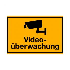 Hinweisschilder, Videoüberwachung, Kunststoff, gelb, 20 cm, 30 cm, 1,5 mm, 1 St