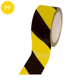 Warnband, Polypropylen, 66 m, schwarz-gelb, 1 Rolle