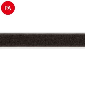 Klett- und Flauschband, Flauschband, Polyamid, 20 mm, schwarz, selbstklebend, 1 m, 50 m