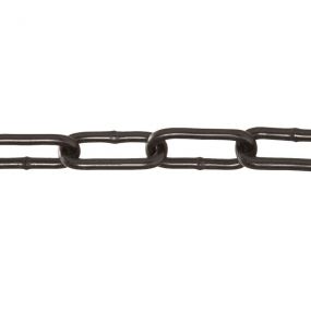 Rundstahl-Kette, Form C, Stahl, Zink, 6 mm, schwarz, 1 m, 25 m
