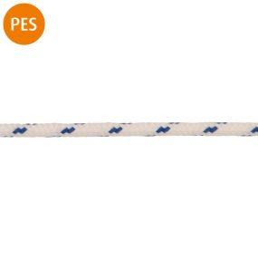 Schot-Leine, Doppelgeflecht, Polyester-Stapelfaser, 6 mm, weiß-blau, 1 m
