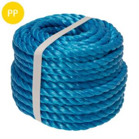 Seil, 3-schäftig gedreht, Polypropylen-Split, 10 mm, blau, 20 m