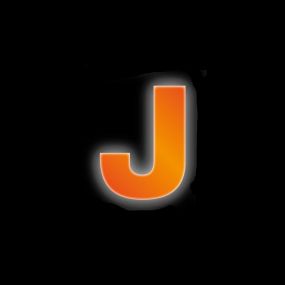 Buchstaben, 80 mm, J, Kunststoff, orange, reflektierend, selbstklebend, 0,3 mm, 1 St