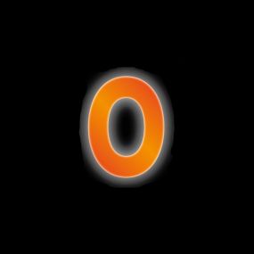 Buchstaben, 80 mm, O, Kunststoff, orange, reflektierend, selbstklebend, 0,3 mm, 1 St
