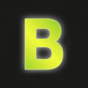 Buchstaben, 80 mm, B, Kunststoff, gelb, reflektierend, selbstklebend, 0,3 mm, 1 St