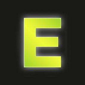 Buchstaben, 80 mm, E, Kunststoff, gelb, reflektierend, selbstklebend, 0,3 mm, 1 St