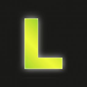 Buchstaben, 80 mm, L, Kunststoff, gelb, reflektierend, selbstklebend, 0,3 mm, 1 St