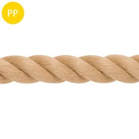 Handlauf-Seil, Polypropylen-Stapelfaser, 30 mm, natur, 1 m