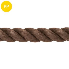 Handlauf-Seil, Polypropylen-Stapelfaser, 30 mm, braun, 1 m