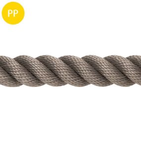Handlauf-Seil, Polypropylen, 30 mm, silbergrau, 1 m