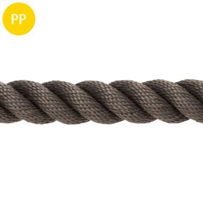 Handlauf-Seil, Polypropylen, 30 mm, anthrazit, 1 m