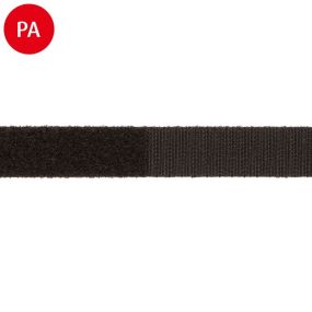 Klett-/Flauschbinder, Polyamid, 20 mm, schwarz, 1 m, 10 m