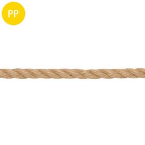 Seil, 3-schäftig gedreht, Polypropylen-Stapelfaser, 6 mm, 1 m, 80 m