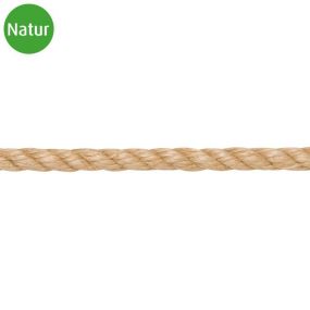 Seil, 3-schäftig gedreht, Sisal, 6 mm, natur, 1 m, 80 m