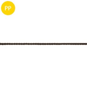 Seil, 8-fach geflochten, Polypropylen, multifil, 3 mm, schwarz, 1 m, 150 m