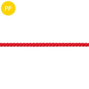 Seil, 8-fach geflochten, Polypropylen, multifil, 6 mm, rot, 1 m, 35 m