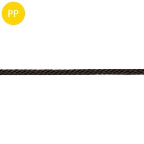 Seil, 24-fach spiralgeflochten, Polypropylen, multifil, 6 mm, schwarz, 1 m, 80 m