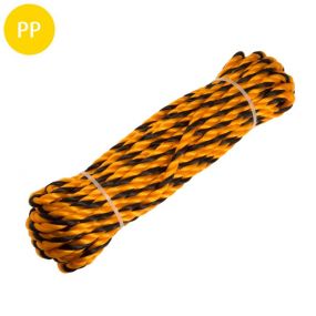 Seil, 3-schäftig gedreht, Polypropylen, monofil, 10 mm, orange-schwarz, 25 m, 4 St