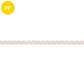 Seil, 3-schäftig gedreht, Polypropylen, multifil, 6 mm, weiß, 1 m