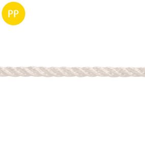 Seil, 3-schäftig gedreht, Polypropylen, multifil, 10 mm, weiß, 1 m