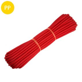 Seil, 16-fach geflochten, Polypropylen, multifil, 8 mm, rot, 15 m