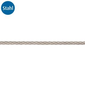 Drahtseil, 6 x 7-FC, Stahl, 6 mm, 1 m, 40 m
