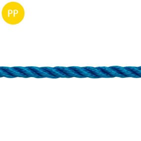 Seil, 3-schäftig gedreht, Polypropylen, multifil, 8 mm, blau, 1 m