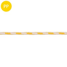 Reepschnur, 16-fach geflochten, Polypropylen, multifil, 6 mm, weiß-gelb, 1 m, 50 m