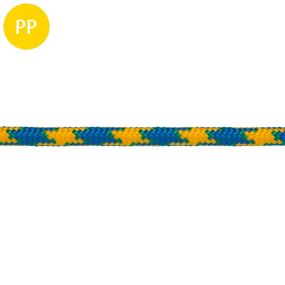 Schot-Leine, 16-fach geflochten, Polypropylen, multifil, 8 mm, grün-blau-gelb, 1 m, 120 m